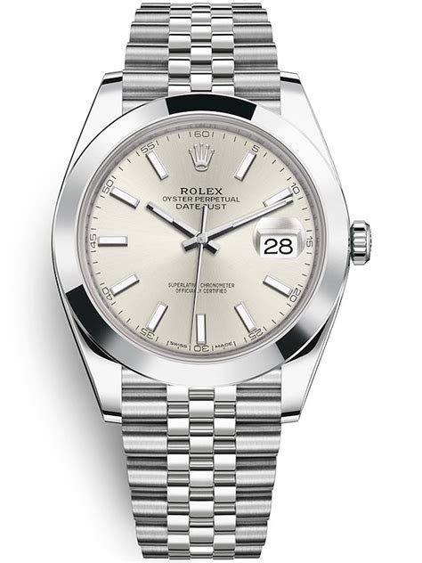 used rolex datejust men's silver dial automatic jubilee watch|rolex datejust 126300 41mm.